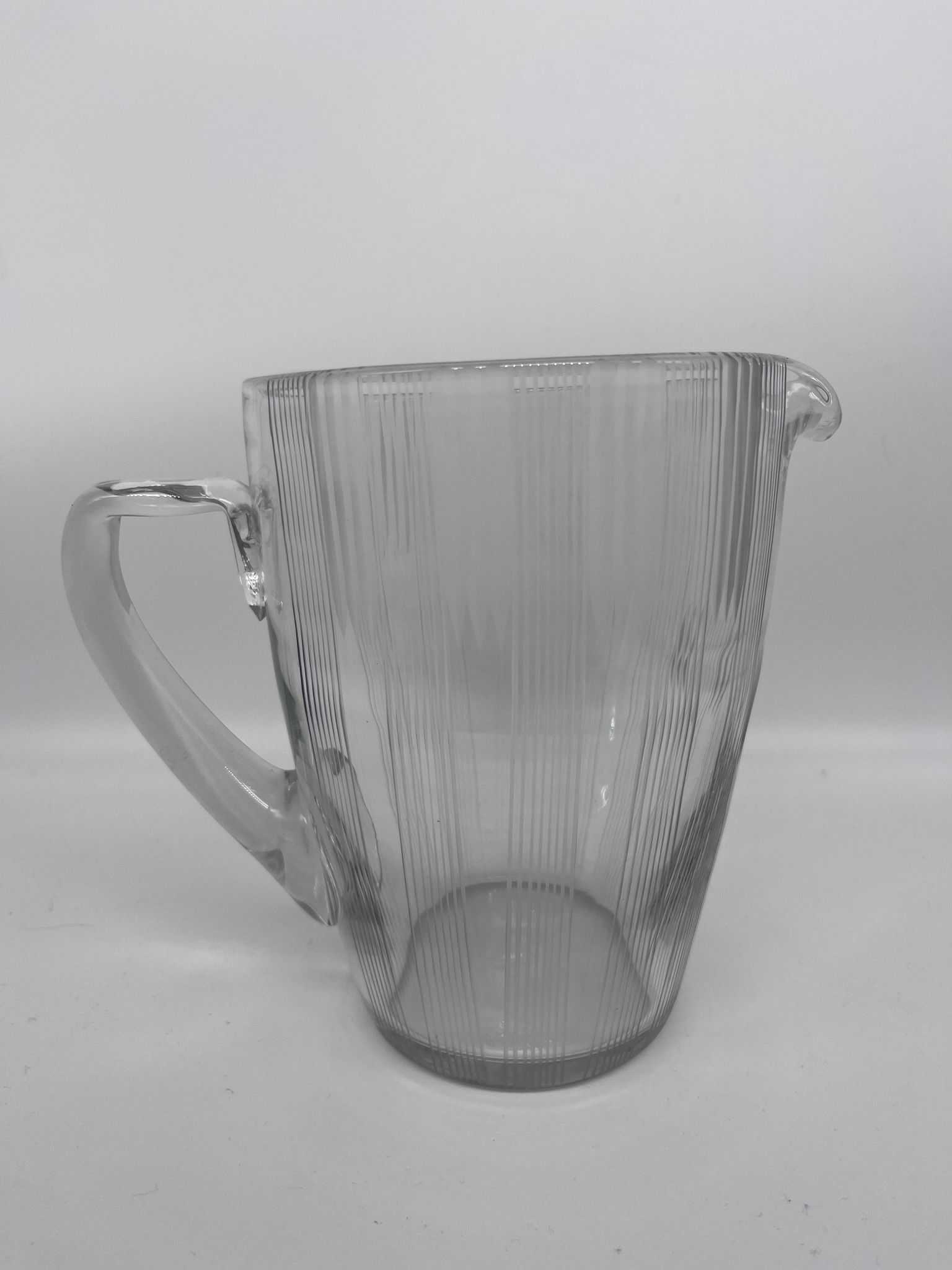 50s chiseled glass pitcher