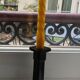 Black glass candlestick