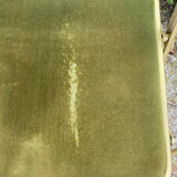 Set of 4 vintage folding armchairs in green velvet