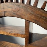 Vintage Brazilian folk art handmade round wall cabinet in Cumaru wood, 1960s