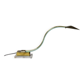 Mid Century Modern Lucite Serpent Table Lamp Cobra Brass
