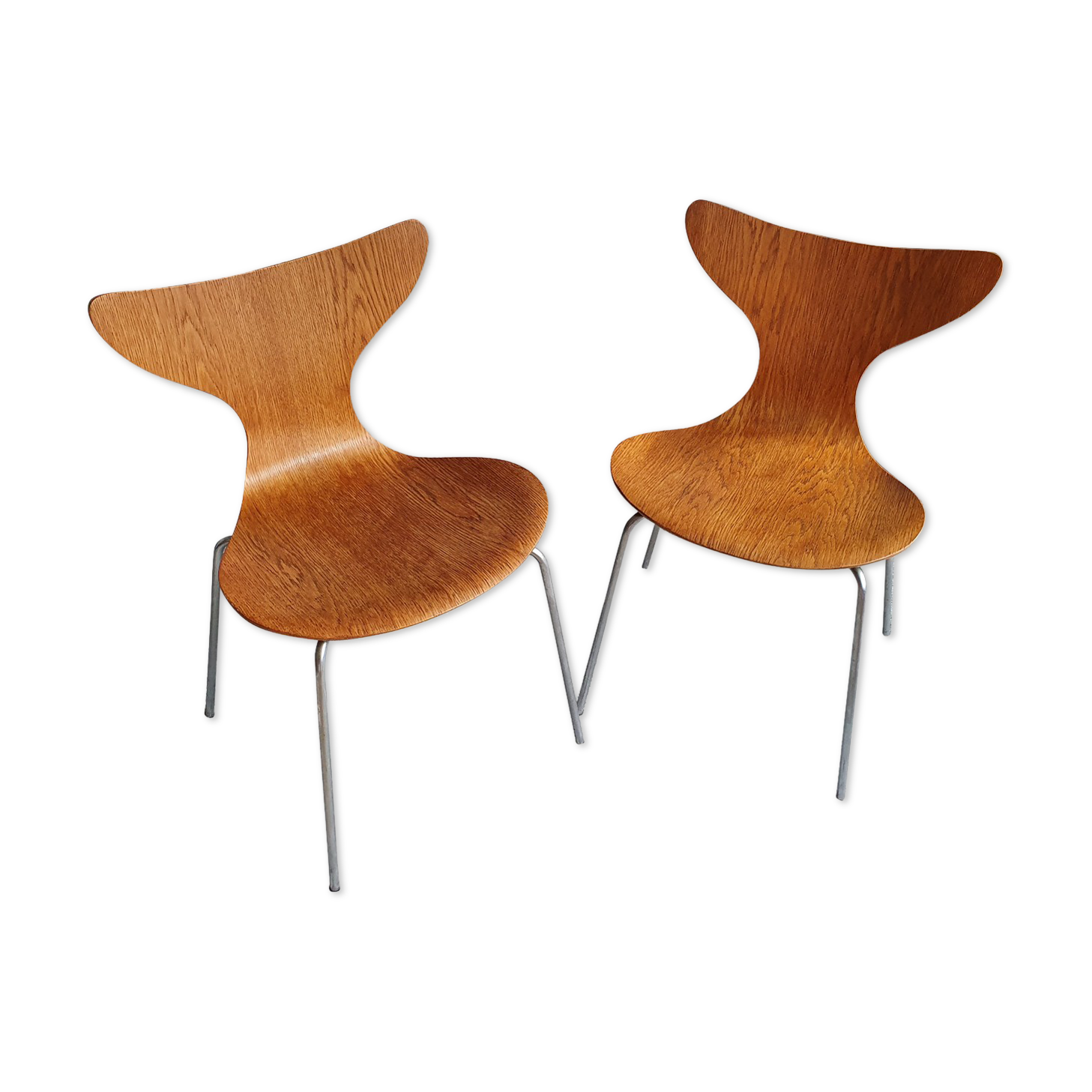 Pair 2 seagull chairs by Arne Jacobsen for Fritz Hansen