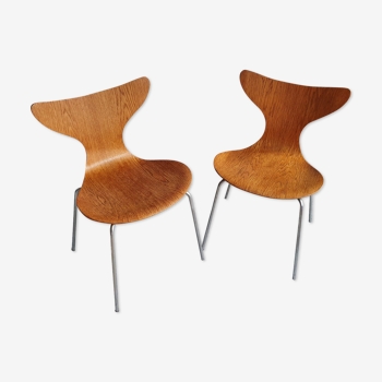 Pair 2 seagull chairs by Arne Jacobsen for Fritz Hansen