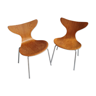 Pair 2 seagull chairs by Arne Jacobsen for Fritz Hansen