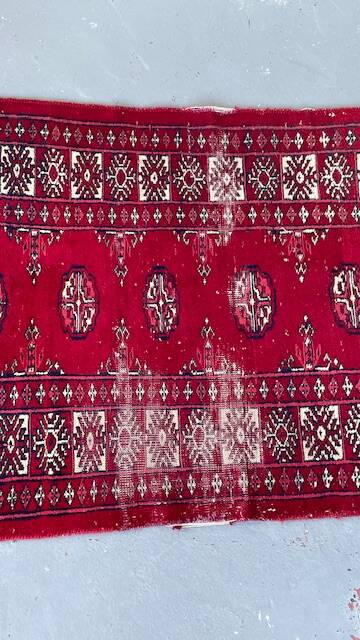 Artisanal velvet rug ancient
