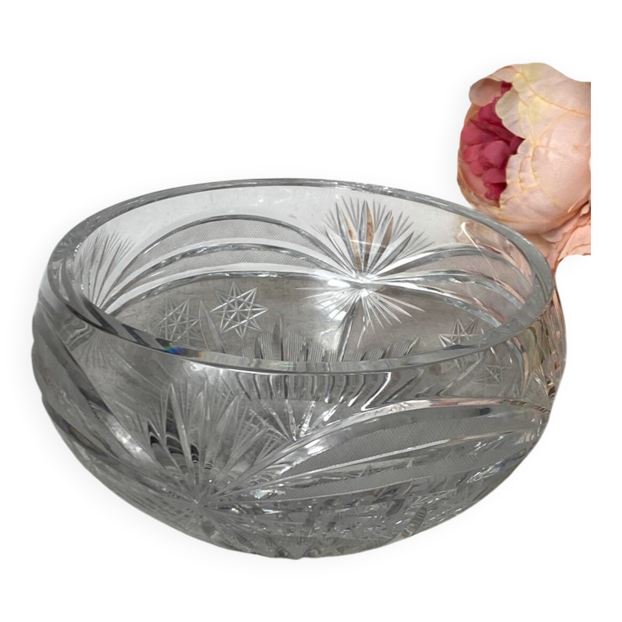 Cut crystal salad bowl