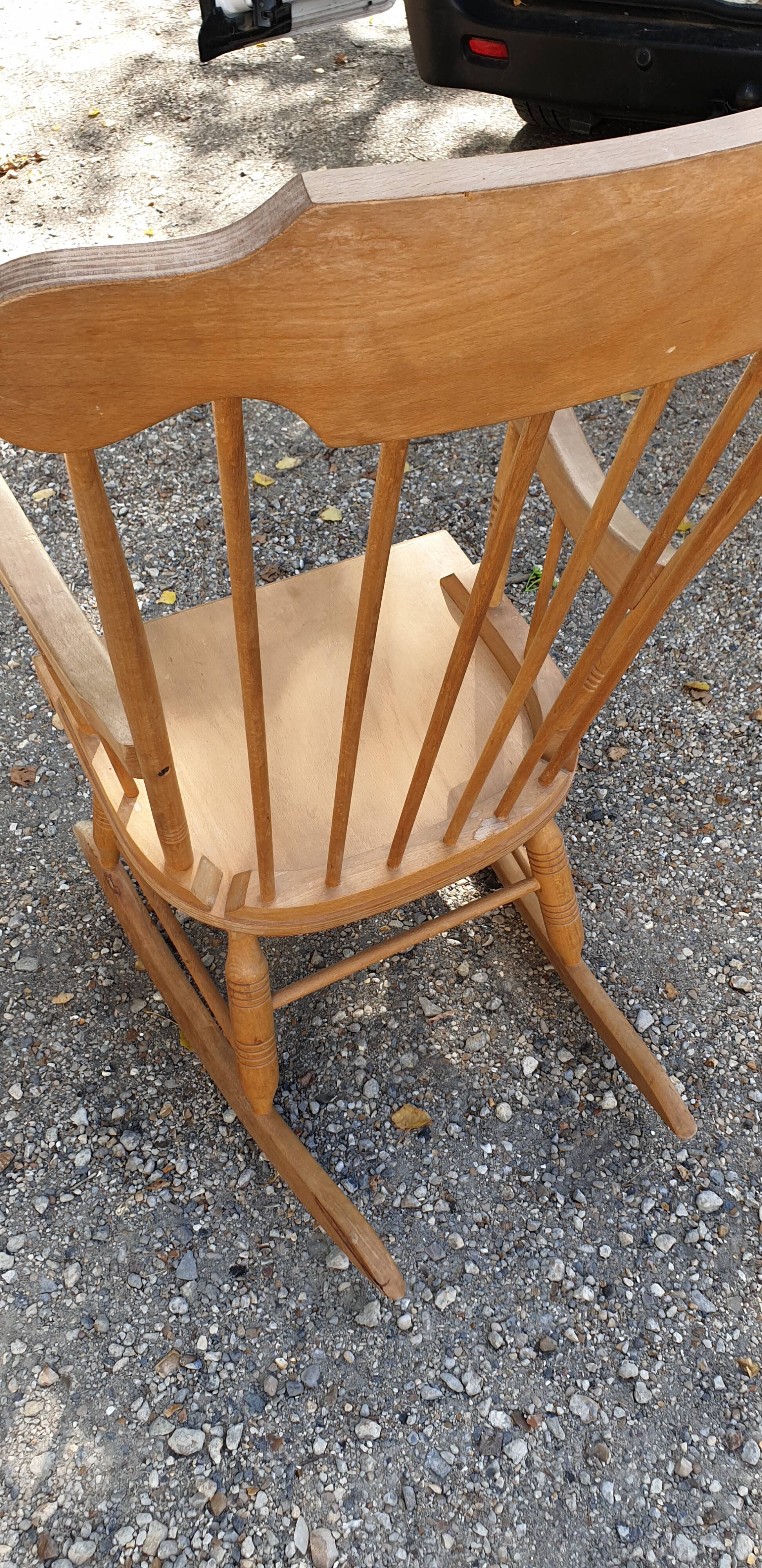 Classic rocking chair in wood multiplie sixties seventies