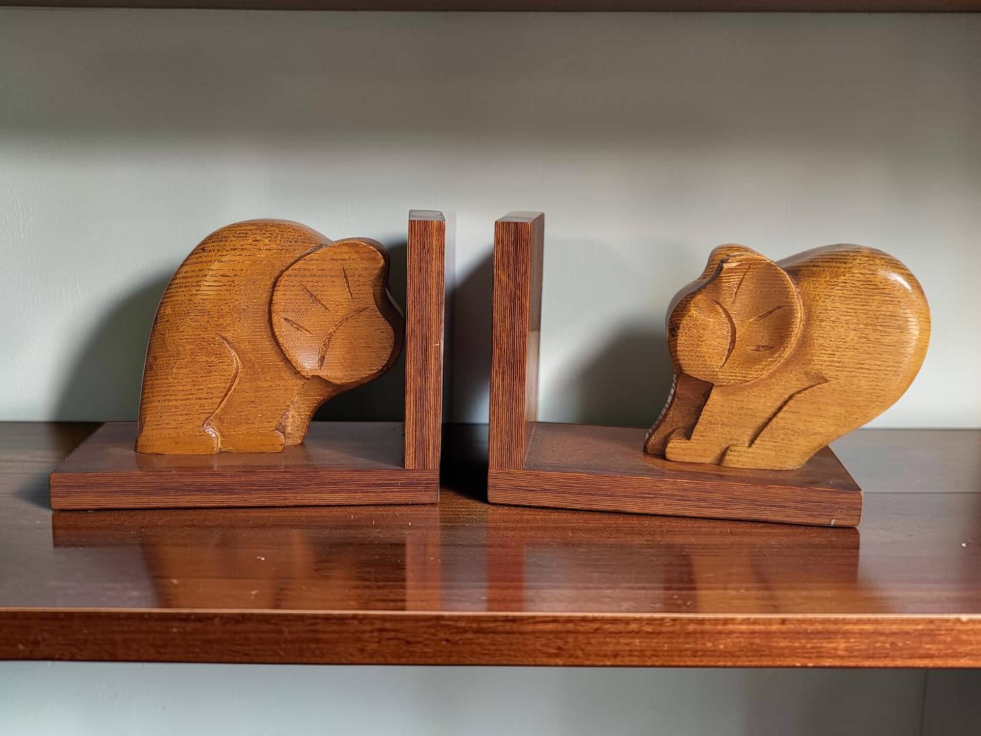 Wooden bookends