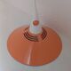 Vintage orange metal pendant light in Memphis style – 1980s