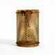 Mid Century Italian Regency Gilt Metal Waste Paper Bin from Li Puma