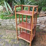Vintage rattan shelf cabinet