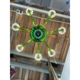 Lustre contemporain en verre de Murano vert avec boubeches Trasparent Rostrato