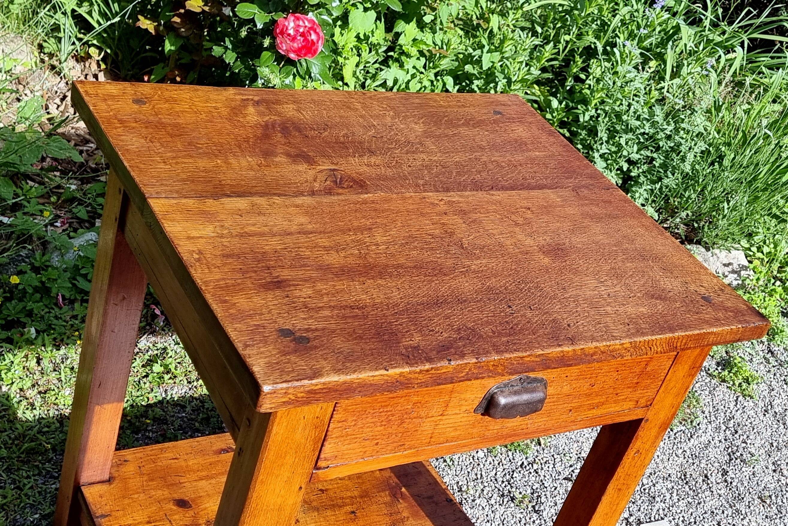 Workshop or trade table in antique wood