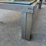 1970s smoked glass chrome coffee table