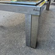 1970s smoked glass chrome coffee table