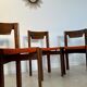 Set of 6 Girsberger Scandinavian style chairs from the 70s, vintage, solid wood, original fabric