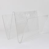 Postmodern Lucite ZigZag magazine rack, Italy, 1980s
