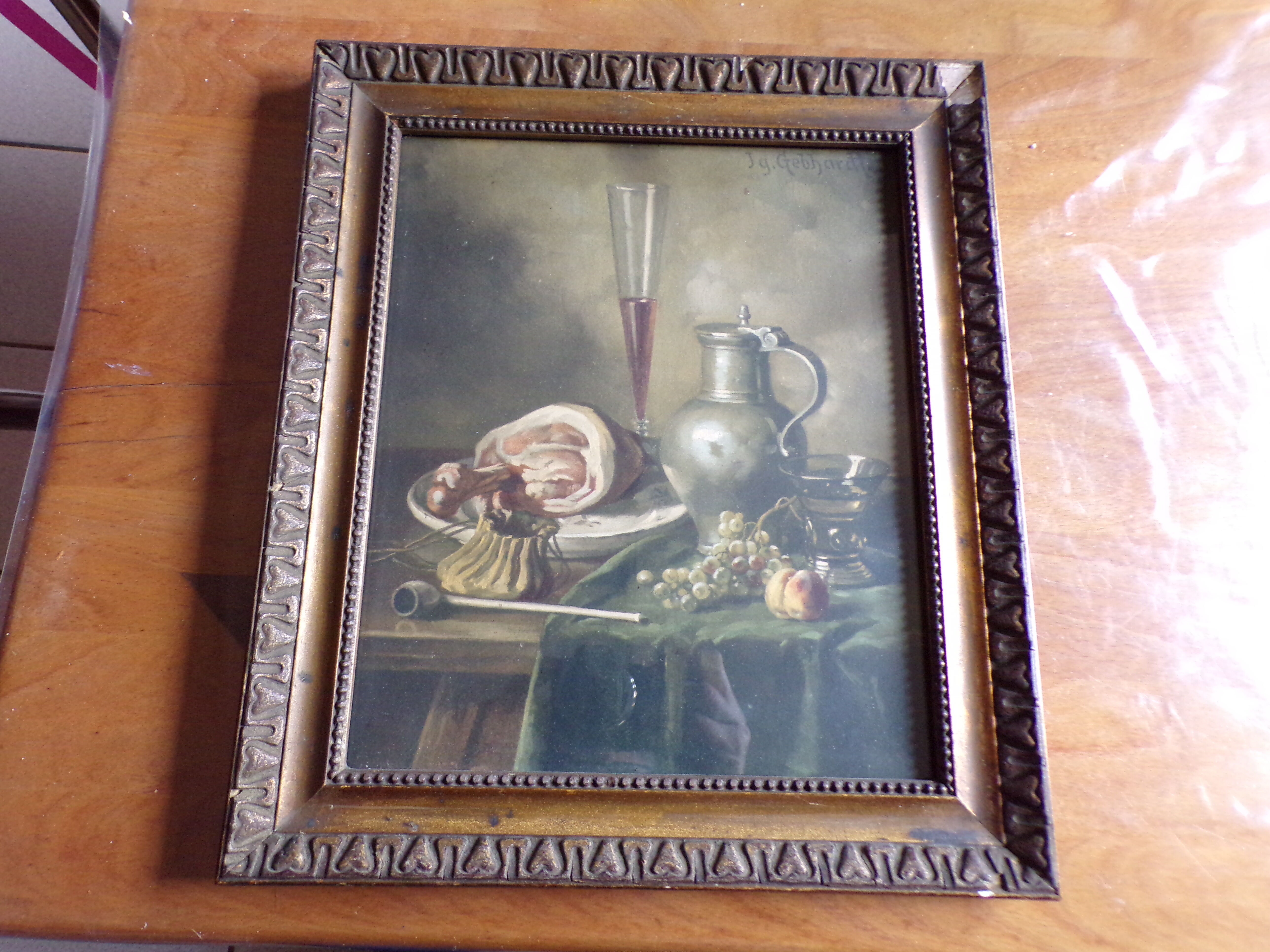 Old still life watercolor signed