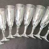 Set 8 vintage champagne flutes