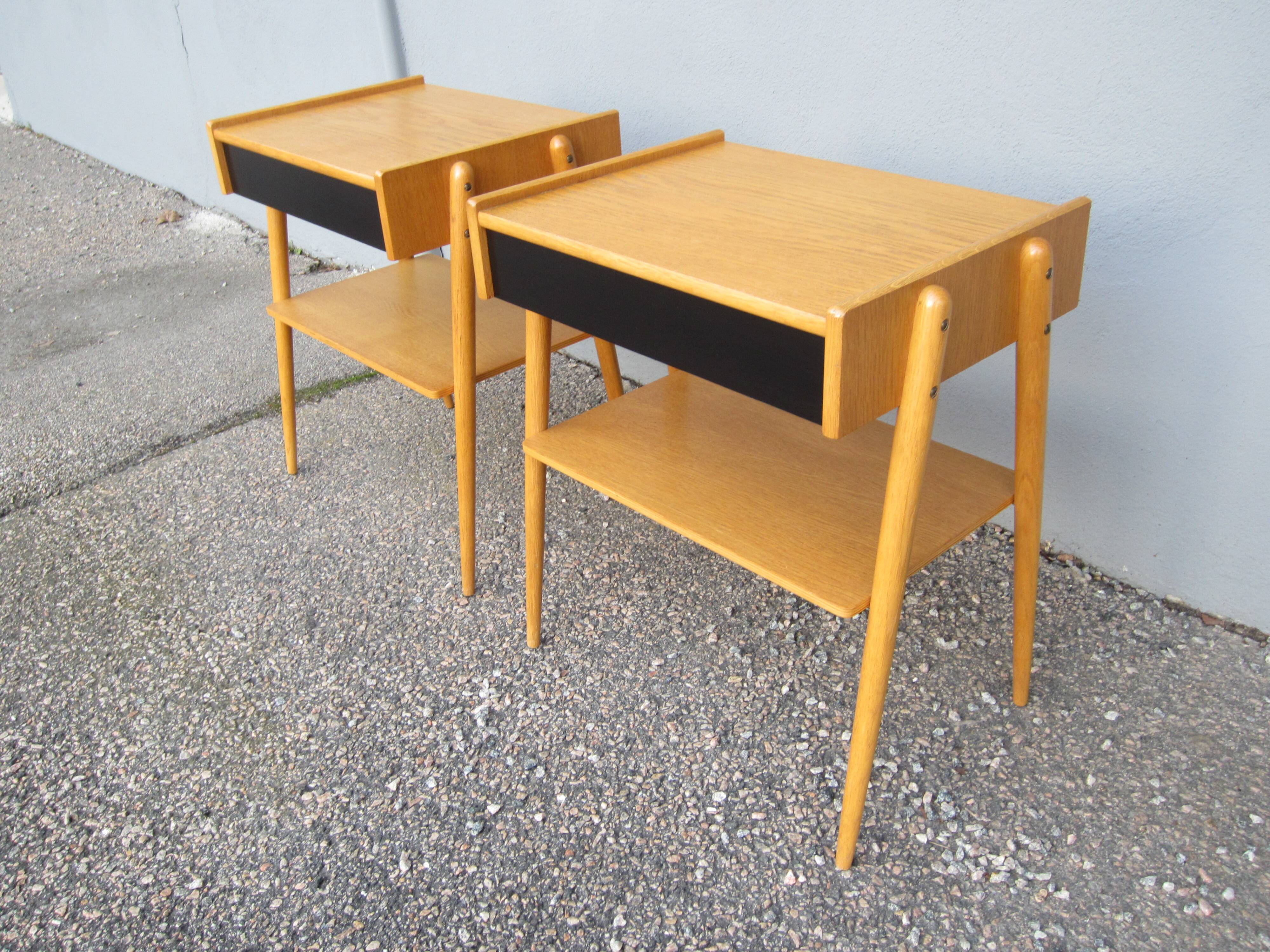 Pair of Scandinavian bedside tables by ab carlström & co möbelfabrik