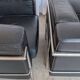 Set of 2 Mid-century Black Leather Lounge Chairs / Italian Design Armchairs