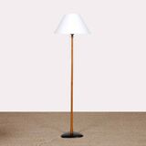 Lampadaire vintage en bois et métal des années 1960