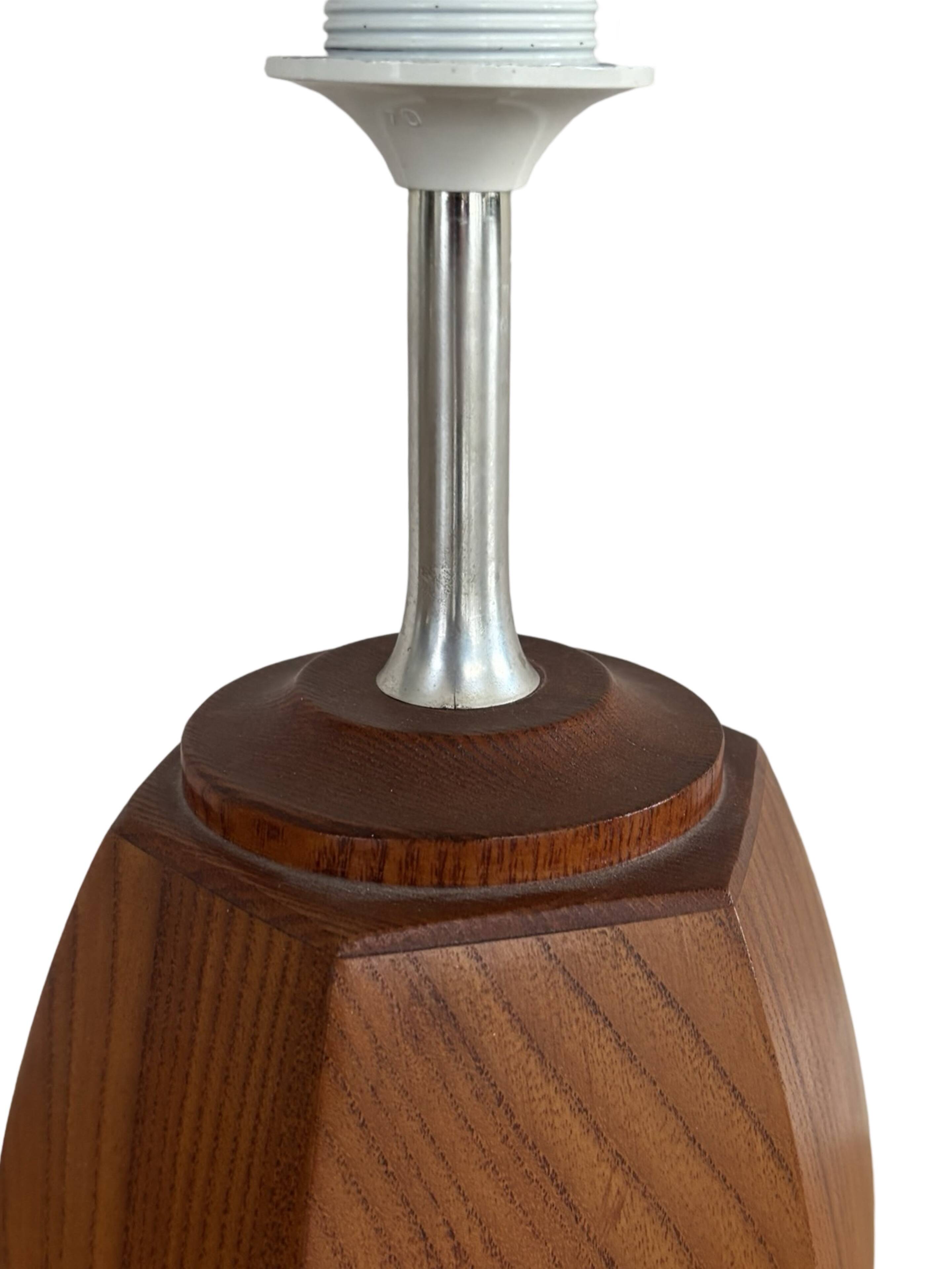 Mid Century Scandinavian teak table lamp 70's design minimalist