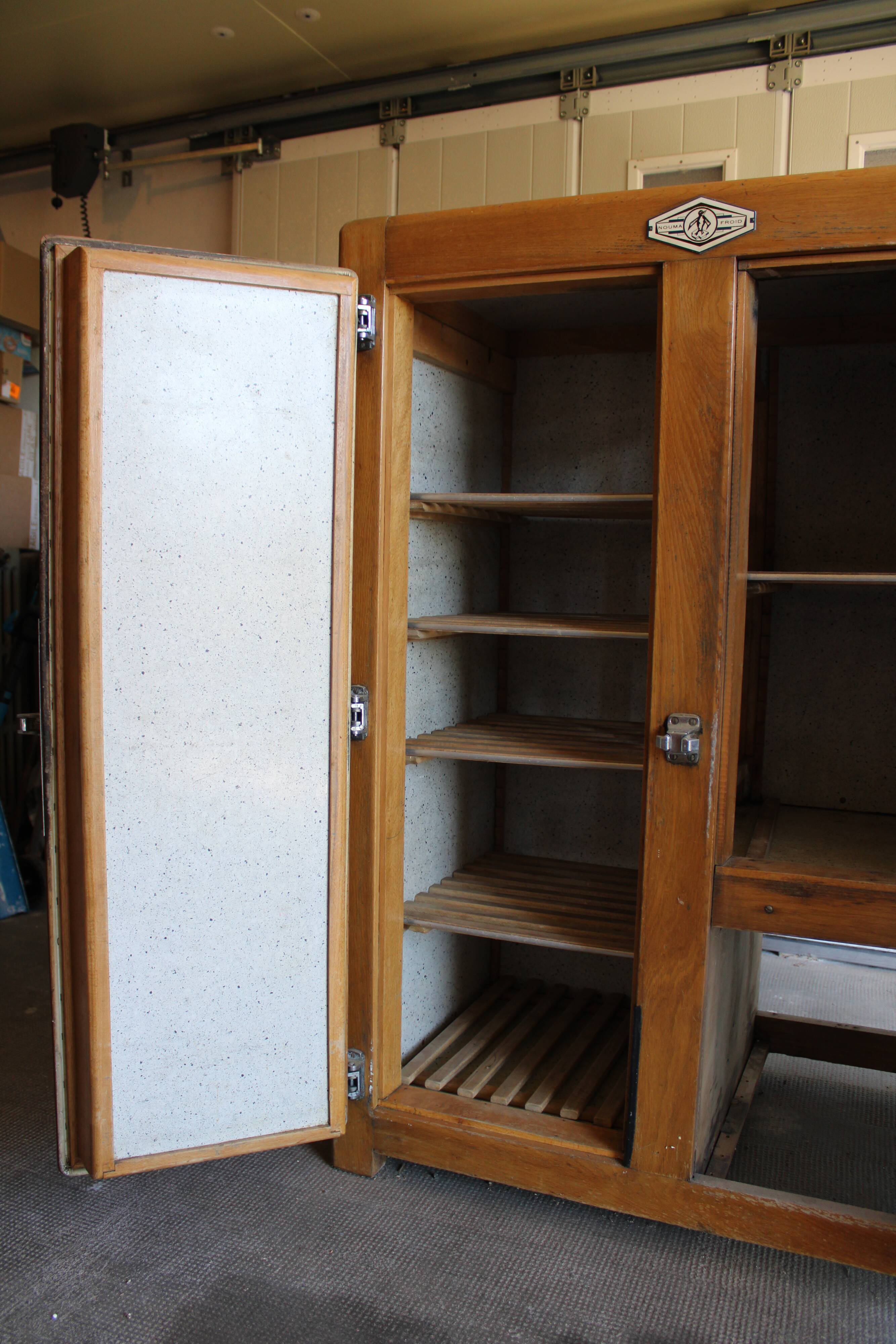 Vintage wooden refrigerator cabinet 2 doors