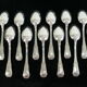 Set de 12 grandes cuilleres Boulenger en metal argenté modele regence berry