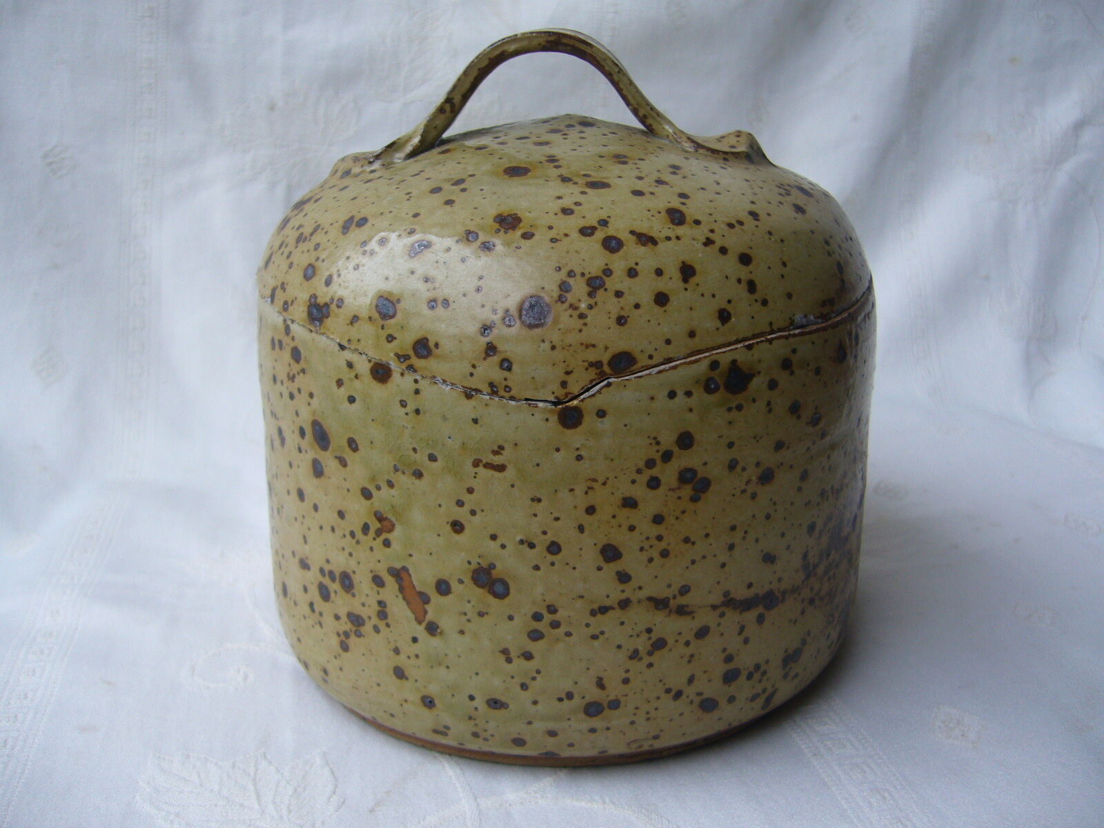 70s ceramic covered pot