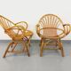 Pair of vintage rattan armchairs from the 60s