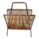 Modernist rattan magazine holder audoux minnet style