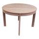 Renovated round extendable Scandinavian dining table in teak, 153cm.