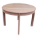 Renovated round extendable Scandinavian dining table in teak, 153cm.