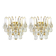 Large pair of gilt brass and crystal wall lights by Palwa, Germany, 1970s.