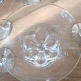 6 crystal water/wine glasses with flat ribs, vintage