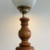 Scandinavian lamp in wood and opaline