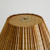 Finnish Mid Century Metal Floor Lamp in Rattan by Lisa Johansson-Papé, 1940