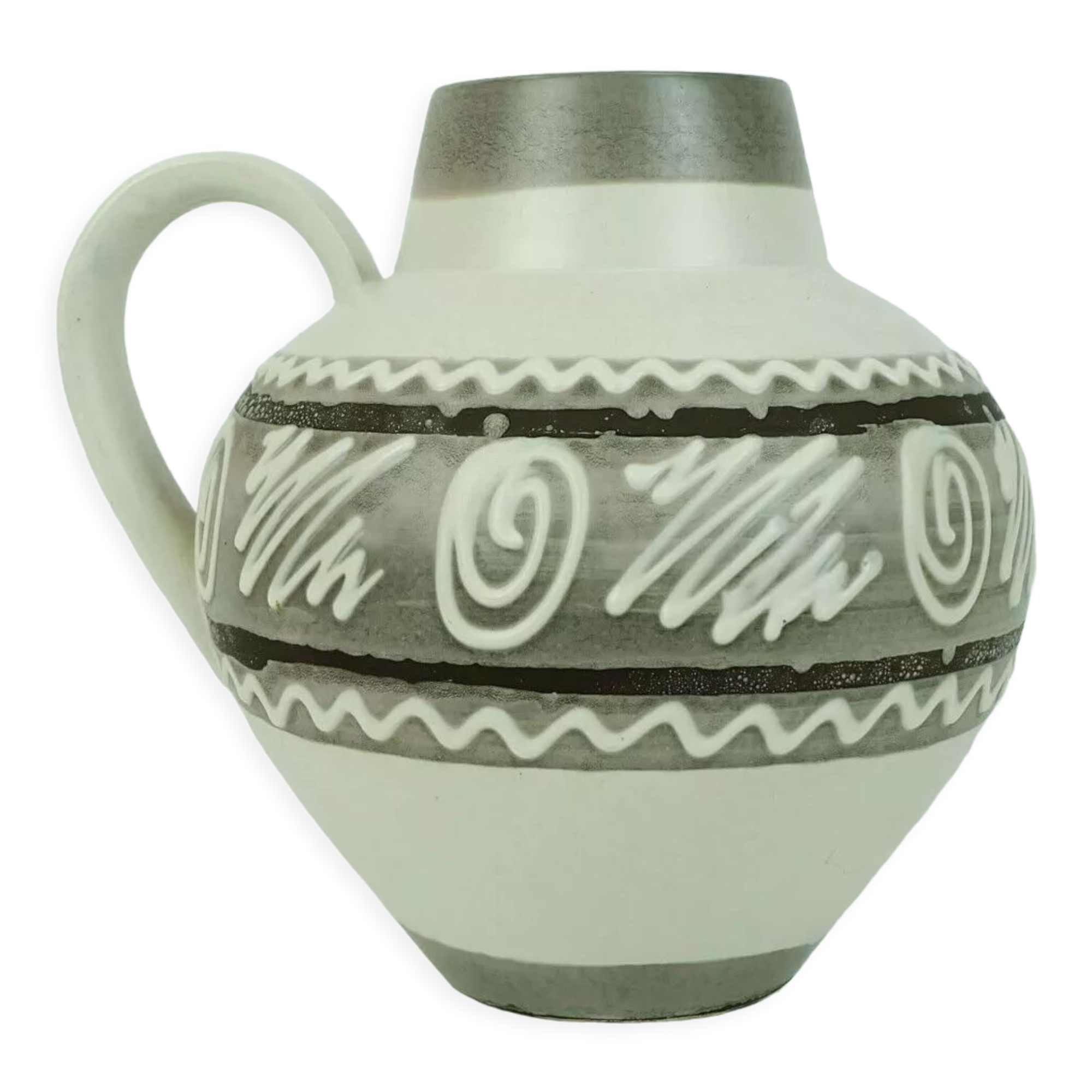 Vase Carstens keramik model 698-23 abstract decor in white and shades of brown