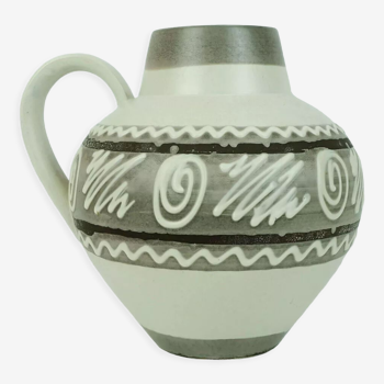 Vase Carstens Keramik modèle 698-23 décor abstrait en blanc et nuances de brun