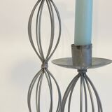 Geometric METAL CANDLE HOLDERS Patinated Gray