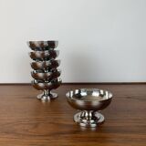 set of 6 stainless steel dessert bowls, 1970