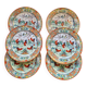 Set of 6 vintage Chinese porcelain plates from Macau (1970) hand painted