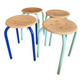 4 tabourets d’école vintage