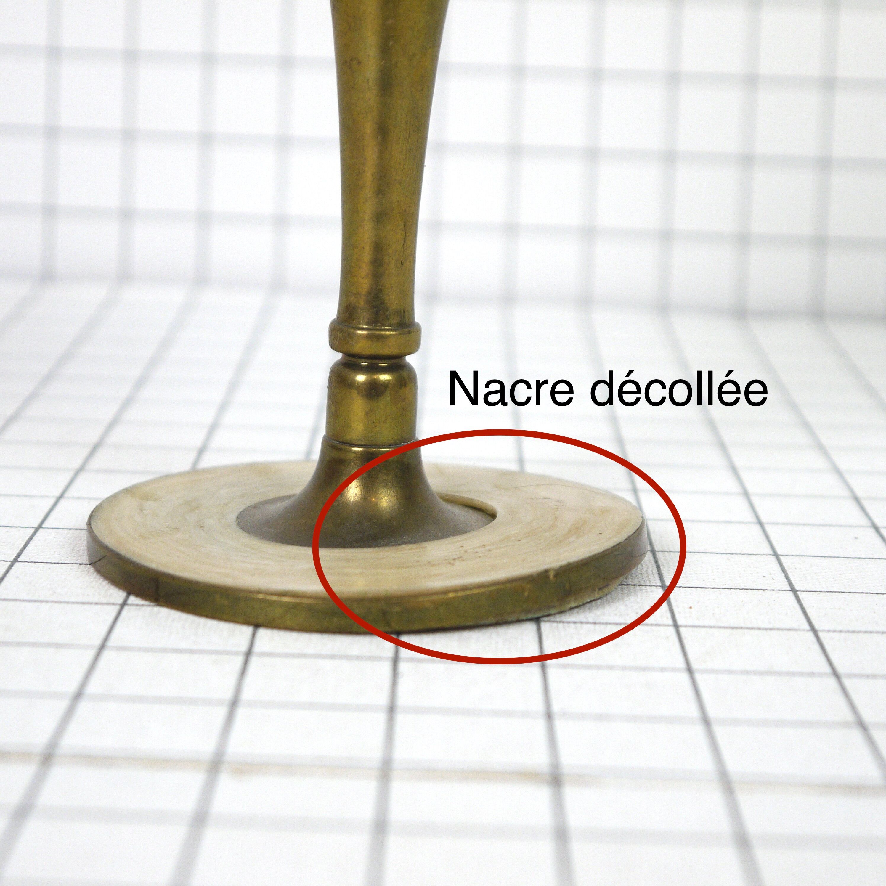 Brass and mother-of-pearl bougeoir