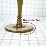 Bougeoir en laiton et nacre