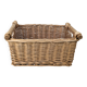 Panier Vintage Anse Rangement Mid Century Panier en osier tressé marron Travail manuel Hygge Skandi