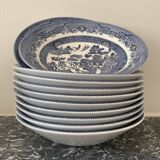 Hollow earthenware plates Churchill Willow Blue