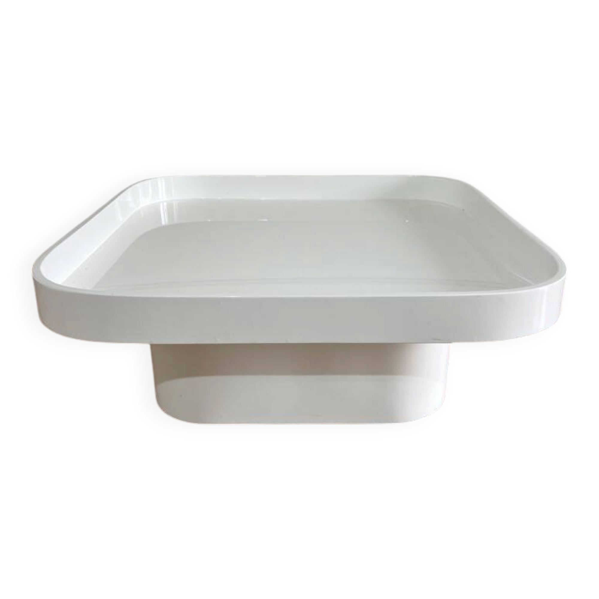 Mid-Century Coffee Table, White Lacquered, Italy, 1970s