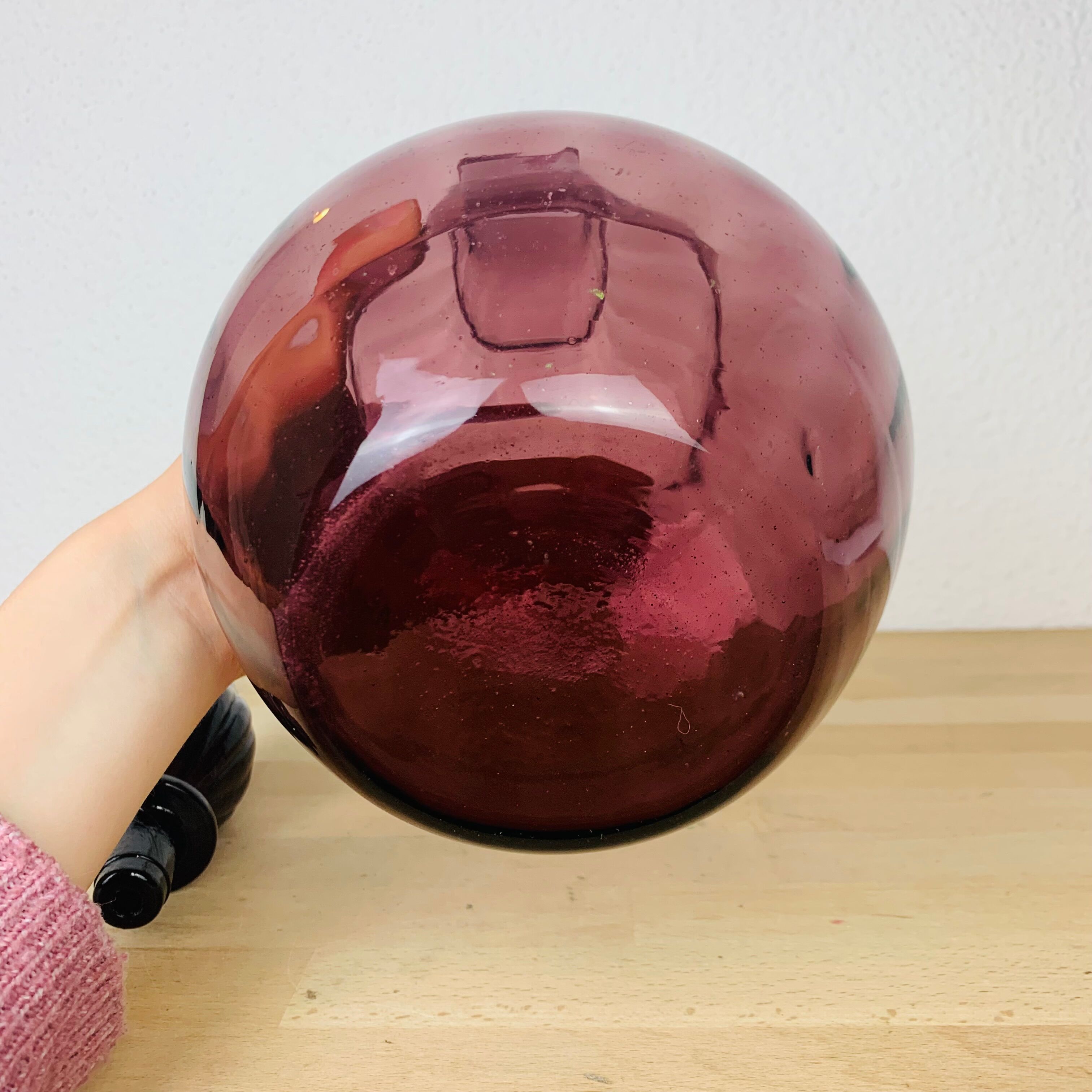2 Italian Empoli decanters 66 cm mouth-blown glass